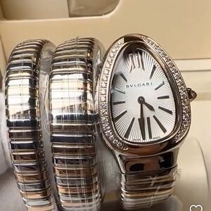 Bvlgari Serpenti Watch with Silver and Gold Tones